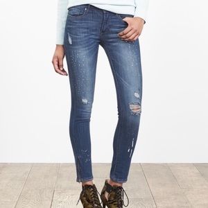 Banana republic distressed paint splatter jeans